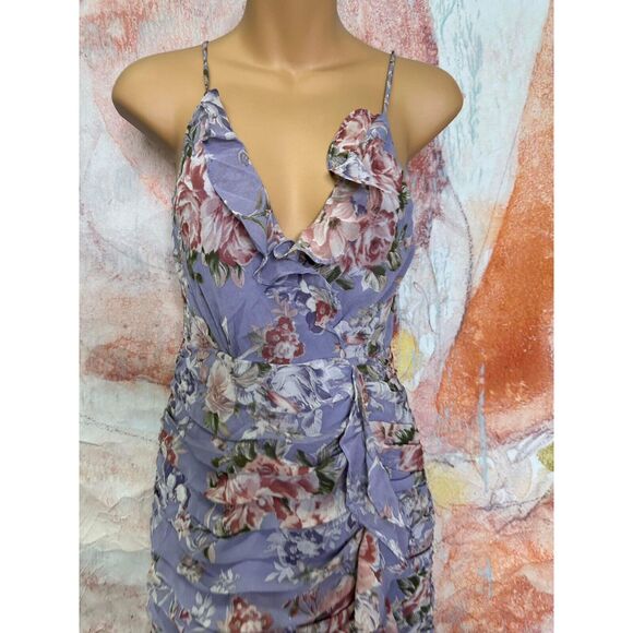 Free People ASTR The Label Kiana Floral Ruched Midi Dress - Picture 7 of 9